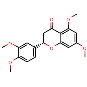 Chemical structure of (2S)-5,7,3',4'-tetramethoxyflavanone , CAS 74628-43-6, AChemBlock X217358