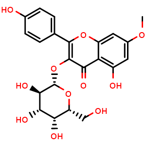 Chemical structure of Rhamnocitrin 3-galactoside , CAS 99878-05-4, AChemBlock X217377