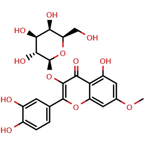 Chemical structure of Rhamnetin 3-galactoside , CAS 62858-07-5, AChemBlock X217378
