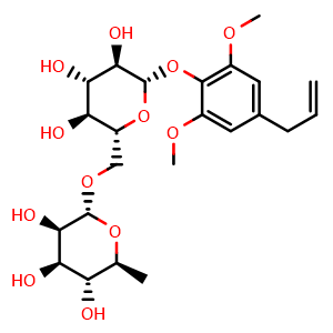Chemical structure of Methoxyeugenol 4-O-rutinoside , CAS 903519-86-8, AChemBlock X217394