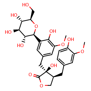 Chemical structure of Nortrachelogenin-5'-C-beta-glucoside , CAS 858127-39-6, AChemBlock X217401