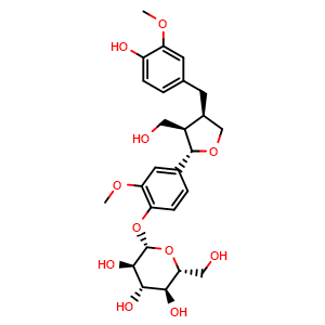 Chemical structure of Lariciresinol 4'-O-glucoside , CAS 107110-16-7, AChemBlock X217403