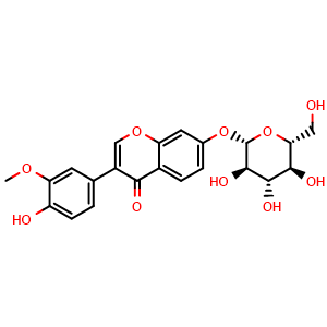 Chemical structure of 3'-Methoxydaidzin , CAS 200127-80-6, AChemBlock X217409