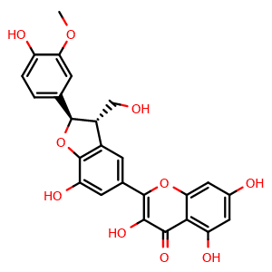 Chemical structure of 2,3-Dehydrosilychristin , CAS 57499-41-9, AChemBlock X217416