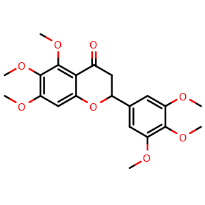 Chemical structure of 5,6,7,3',4',5'-Hexamethoxyflavanone , CAS 74064-17-8, AChemBlock X217419