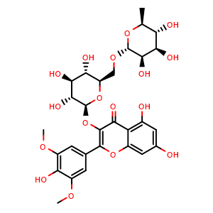 Chemical structure of Syringetin-3-O-rutinoside , CAS 53430-50-5, AChemBlock X217425