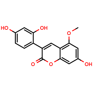 Chemical structure of 7,2',4'-Trihydroxy-5-methoxy-3-phenylcoumarin , CAS 1092952-62-9, AChemBlock X217441