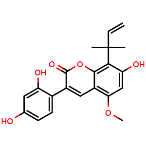 Chemical structure of Licoarylcoumarin , CAS 125709-31-1, AChemBlock X217442