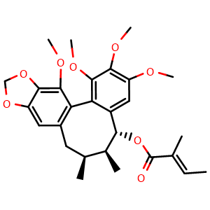 Chemical structure of Tigloylgomisin O , CAS 130855-74-2, AChemBlock X217456