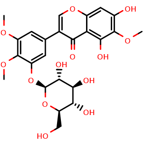 Chemical structure of Irigenin 3'-O-glucoside , AChemBlock X217457