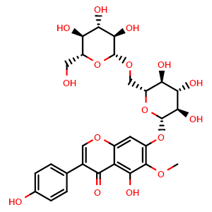 Chemical structure of Tectorigenin 7-O-gentiobioside , CAS 67604-94-8, AChemBlock X217462
