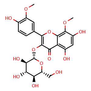 Chemical structure of Limocitrin 3-O-beta-D-glucopyranoside , CAS 38836-51-0, AChemBlock X217476