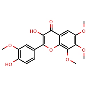 Chemical structure of 4'-hydroxy-6,7,8,3'-tetramethoxyflavonol , CAS 1879030-01-9, AChemBlock X217477