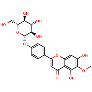 Chemical structure of Hispidulin 4'-O-beta-D-glucopyranoside , CAS 244285-12-9, AChemBlock X217481