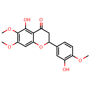 Chemical structure of 3',5-Dihydroxy-4',6,7-trimethoxyflavanone , CAS 90850-99-0, AChemBlock X217490