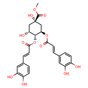 Chemical structure of 3,4-Di-O-caffeoylquinic acid methyl ester , CAS 114637-83-1, AChemBlock X217534