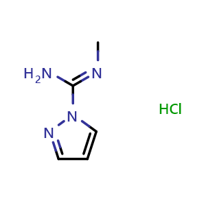 Chemical structure of 1H-Pyrazole-1-(N-methylcarboxamidine) hydrochloride , CAS 59194-35-3, AChemBlock X217542