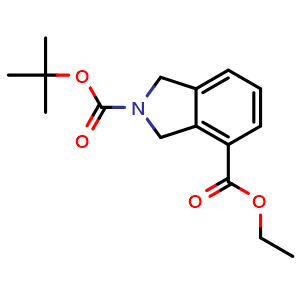 Chemical structure of 2-(tert-butyl) 4-ethyl isoindoline-2,4-dicarboxylate , CAS 1311254-39-3, AChemBlock X217558