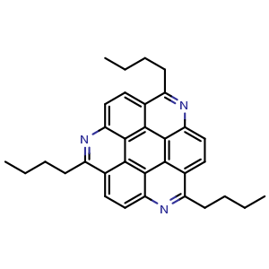 Chemical structure of 2,6,10-tributylbenzo[lmn]phenanthridino[2,1,10,9-defgh][2,8]phenanthroline , CAS 1818201-47-6, AChemBlock X217573
