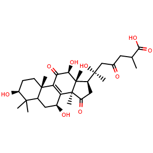Chemical structure of 20-Hydroxyganoderic acid G , CAS 400604-12-8, AChemBlock X217610