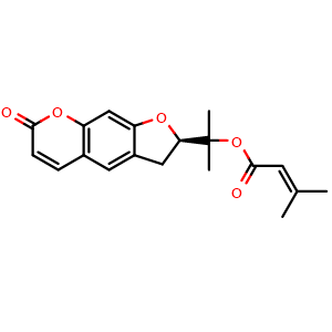 Chemical structure of Isopropylidenylacetyl-marmesin , CAS 35178-20-2, AChemBlock X217635