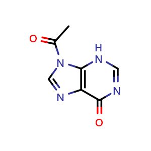 Chemical structure of 9-acetyl-3,9-dihydro-6H-purin-6-one , CAS 408531-05-5, AChemBlock X217647