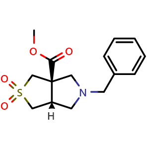 Chemical structure of methyl rel-(3aS,6aR)-5-benzyl-2,2-dioxo-hexahydro-1H-2 , CAS 2828438-23-7, AChemBlock X217665