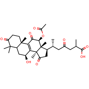 Chemical structure of 12-Acetoxy ganoderic acid D , CAS 942936-55-2, AChemBlock X217678