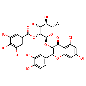 Chemical structure of 2''-O-Galloylquercitrin , CAS 80229-08-9, AChemBlock X217688