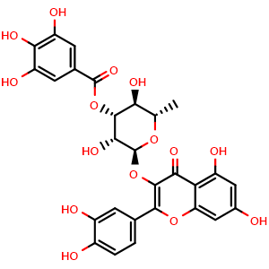 Chemical structure of 3''-Galloylquercitrin , CAS 503446-90-0, AChemBlock X217689