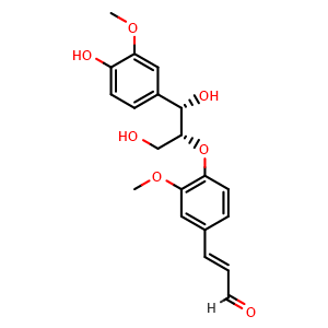 Chemical structure of Erythro-Guaiacylglycerol-beta-coniferyl aldehyde ether , CAS 74474-55-8, AChemBlock X217722