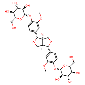 Chemical structure of 8-Hydroxypinoresinol diglucoside , CAS 112747-99-6, AChemBlock X217728