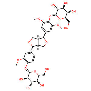 Chemical structure of (+)-Mediresinol Di-O-beta-D-glucopyranoside , CAS 88142-63-6, AChemBlock X217773