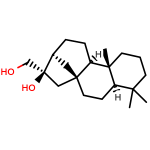 Chemical structure of Kauran-16,17-diol (ent-Kauran-16beta,17-diol) , CAS 16836-31-0, AChemBlock X217788