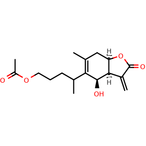 Chemical structure of 1-O-Acetyl britannilactone , CAS 681457-46-5, AChemBlock X217802