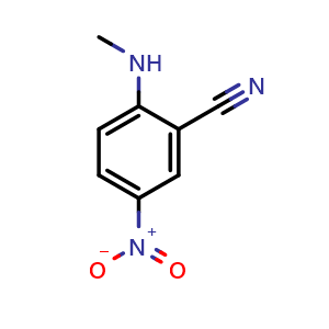 Chemical structure of 2-cyano-4-nitro-N-methylaniline , CAS 85020-87-7, AChemBlock X217891