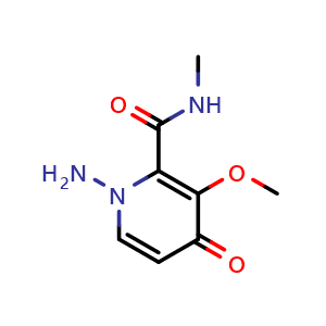 Chemical structure of 1-amino-3-methoxy-N-methyl-4-oxo-1,4-dihydropyridine-2-carboxamide , CAS 2760605-66-9, AChemBlock X217897