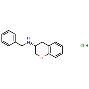 Chemical structure of (R)-N-benzyl-3,4-dihydro-2H-chromen-3-amine hydrochloride , CAS 211506-37-5, AChemBlock X217905