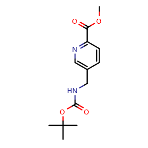 Chemical structure of methyl 5-[[(2-methylpropan-2-yl)oxycarbonylamino]methyl]pyridine-2-carboxylate , CAS 1352901-91-7, AChemBlock X217909