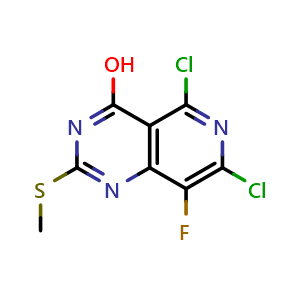 5,7-dichloro-8-fluoro-2-(methylthio)pyrido[4,3-d]pyrimidin-4-ol