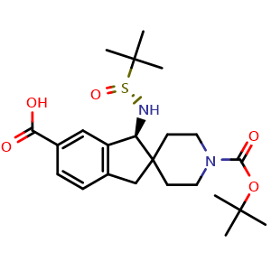 (S)-1'-(tert-butoxycarbonyl)-1-(((R)-tert-butylsulfinyl)amino)-1,3-dihydrospiro[indene-2,4'-piperidine]-6-carboxylic acid