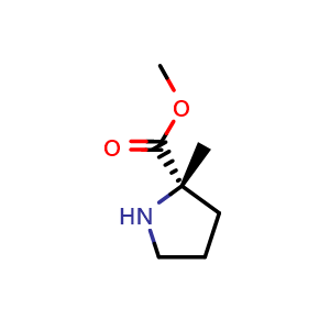 Chemical structure of methyl (S)-2-methylpyrrolidine-2-carboxylate , CAS 109837-32-3, AChemBlock X217942