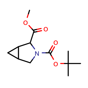 Chemical structure of 3-(tert-butyl) 2-methyl 3-azabicyclo[3.1.0]hexane-2,3-dicarboxylate , AChemBlock X217956