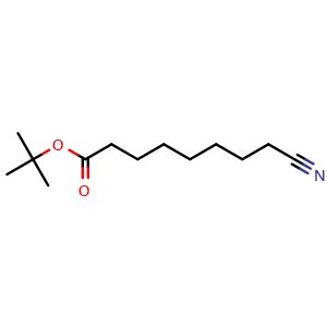 Chemical structure of tert-butyl 8-cyanooctanoate , CAS 111786-79-9, AChemBlock X217957