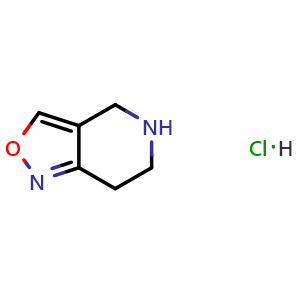 Chemical structure of 4,5,6,7-tetrahydroisoxazolo[4,3-c]pyridine hydrochloride , CAS 1955493-65-8, AChemBlock X217992