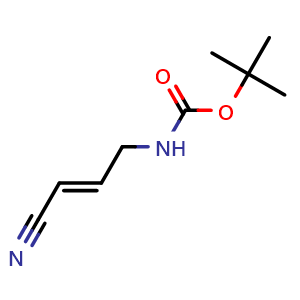 Chemical structure of tert-butyl N-[(2E)-3-cyanoprop-2-en-1-yl]carbamate , CAS 1562626-55-4, AChemBlock X229824
