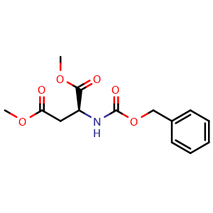 Chemical structure of (S)-Dimethyl 2-(benzyloxycarbonyl-amino)succinate , CAS 35909-93-4, AChemBlock Y218003