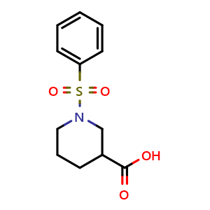 Chemical structure of 1-(Phenylsulfonyl)piperidine-3-carboxylic acid , CAS 321970-54-1, AChemBlock Y218005