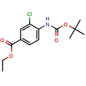 Chemical structure of Ethyl 4-(tert-butoxycarbonylamino)-3-chlorobenzoate , AChemBlock Y218006