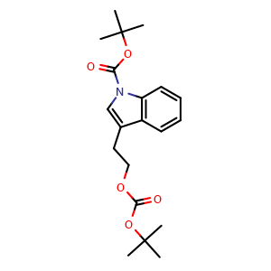 Chemical structure of tert-Butyl 3-(2-((tert-butoxycarbonyl)oxy) ethyl)-1H-indole-1-carboxylate , AChemBlock Y218026